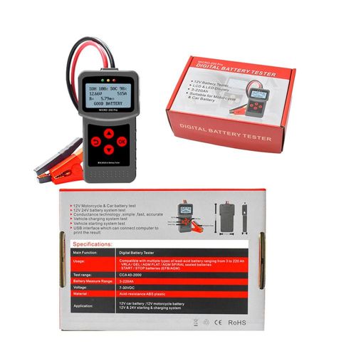 Testeur De Batterie Automobile Analyse De La Durée De Vie De La Résistance Interne Des Motos Start-Stop 12v Micro-200 Pro