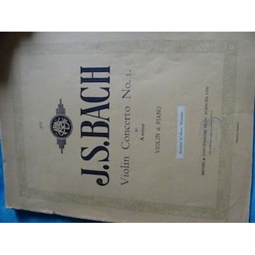 Partition: Concerto Pour Violon N°1 De J.S.Bach