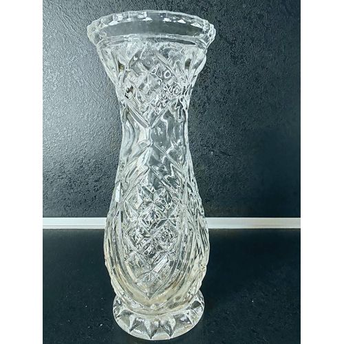 Vase en cristal ciselé vintage 18 cm