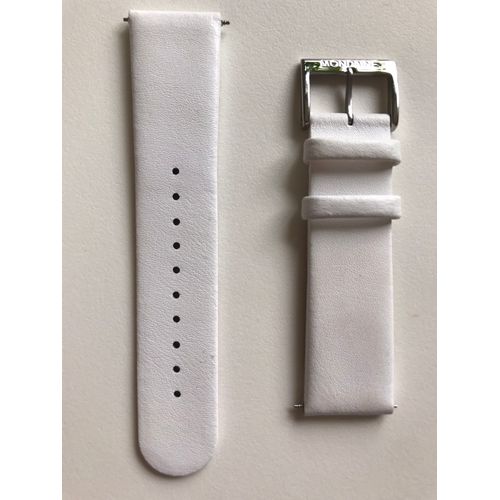 Bracelet Cuir Blanc 22mm D'origine Montre Mondaine