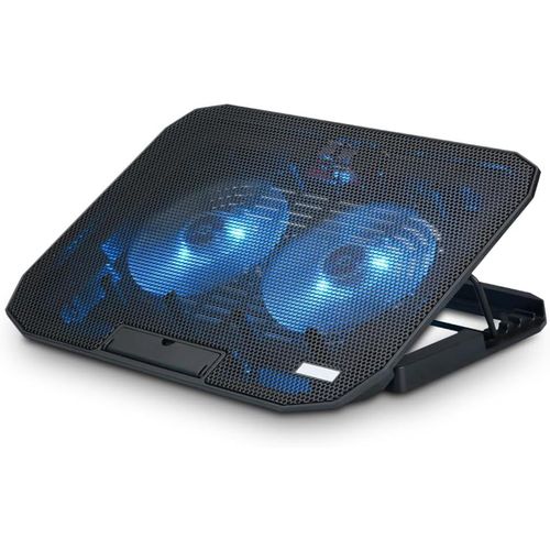 Base De Refroidissement Portable Ventilateur Ordinateur Portable De 12 À 17"" Avec Support Réglable 5 Hauteurs, 2 Ventilateurs Silencieux, 2 Ports Usb, Refroidissement Rapide[POU6260024]