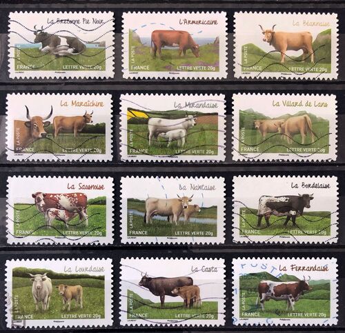 Série Les Vaches De Nos Régions 2014 - Très Jolis N° 953 954 955 956 957 958 959 960 961 962 963 964 Obl - France Année 2014 - Brn83 - N33759