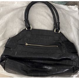 Sac à main GUESS noir pour femme, double anse, avec fermeture éclair au verso du sac