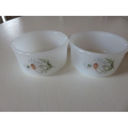 Lot De 2 Ramequins Arcopal "Marguerites" - Vintage