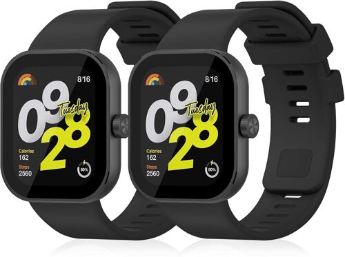 Bracelet Pour Xiaomi Redmi Watch 4 / Xiaomi Mi Band 8 Pro, Remplacement En Silicone Étanche Et Respirant, Résistant À La Transpiration, Noir+Noir[Bra572633]
