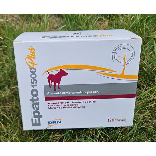 Complément Alimentaire Drn Epato 1500 Plus Pour Chien En Insuffisance Hépatique. Boite De 120 Comprimés. Chien À L'Extrait De Chardon Marie, Riche En Silymarine Qui Favorise La Régénération Des Cellul