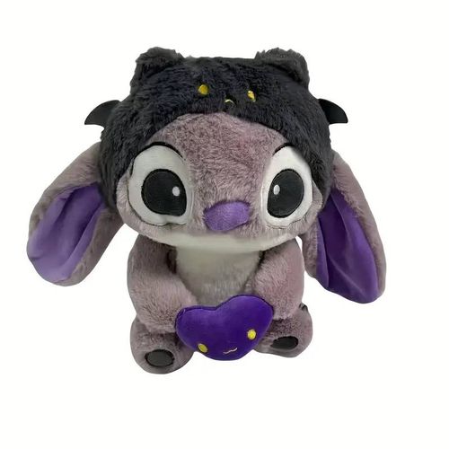 Peluche Disney Stitch Violet avec C?ur 30cm – Cadeau Doux Anniversaire, Saint-Valentin, Noël, Déco Voiture ou Chambre