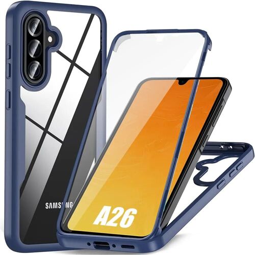 Coque Pour Samsung Galaxy A26 5g, Protection Intégrale Avant Et Arrière Double Face - Bleu Marine - E.F.Connection