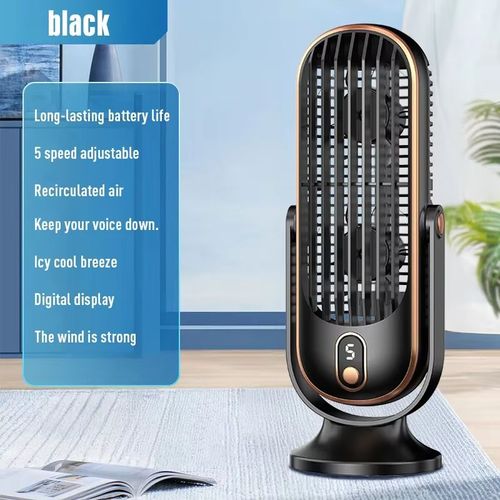 Mini Climatiseur Domestique Portable à Double Moteur ¿ Refroidisseur USB Réglable 720°, Batterie Grande Capacité