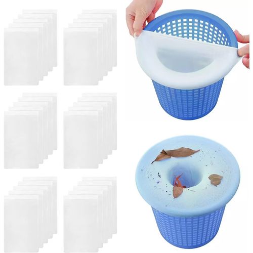 Lot de 30 Chaussettes de Piscine de qualité supérieure pour paniers filtrants,Filtre d'écumoire pour paniers de Piscine,Accessoires de Piscine pour Piscine enterrée ou Hors Sol -Ouragan X