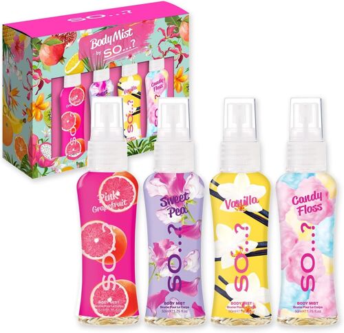 Kalanka-Body Mist By So¿? Coffret Cadeau Brume Corporelle Parfumée Pour Femme (4x50ml) 