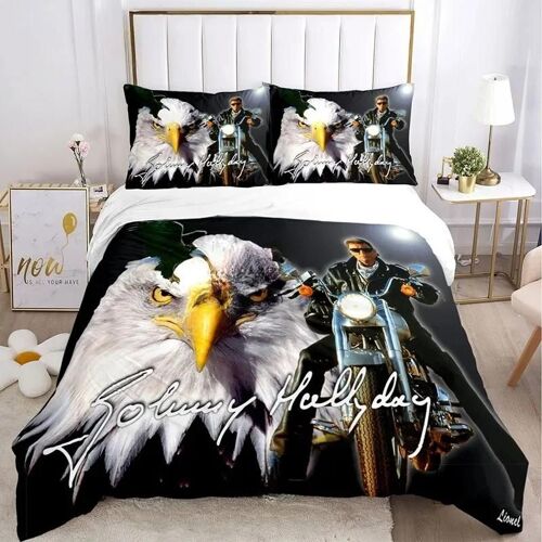 Housse De Couette Rock Johnny Hallyday Taie D'oreiller Parure De Lit Garcon Fille Chambre Decoration Enfants Cadeau Simple Double Grande Taille
