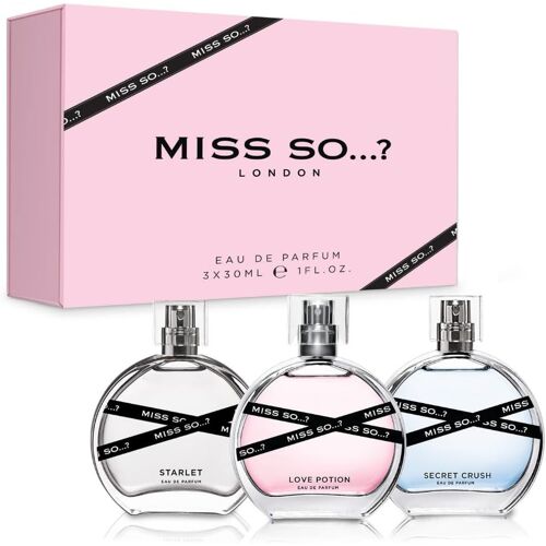 Miss So Perfume Gift Set For Women... Premium Female Fragrance Set, Starlet, Love Potion, Sugar Rush Eau De Parfum, Travel Perfumes For Girls (3 X 30ml) 