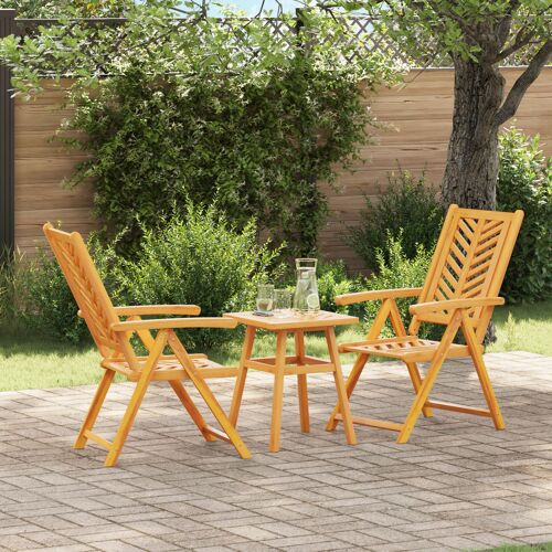vidaXL Ensemble bistro de jardin 3 pcs Marron Bois d'acacia massif