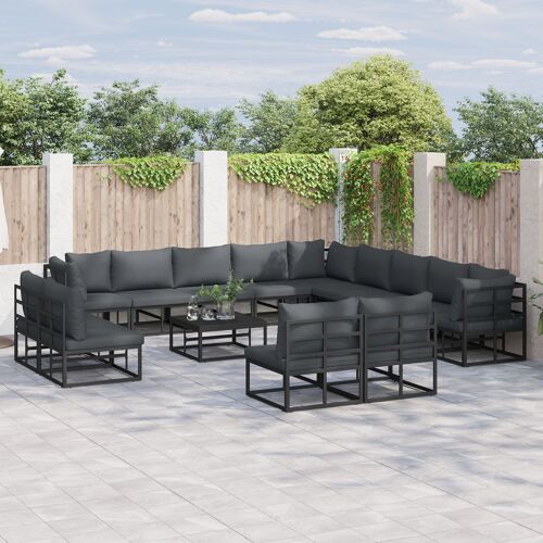 Vidaxl Ensemble De Canapé De Jardin 13 Pcs Noir 353 X 353 X 71 Cm