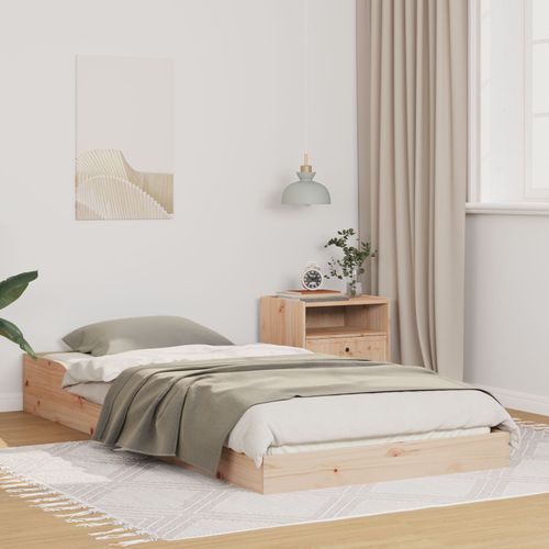 Vidaxl Cadre De Lit Marron 100 X 220 Cm Bois Massif En Pin