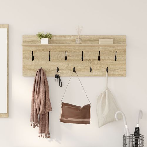 vidaXL Porte-manteau mural avec étagère avec stockage Chêne sonoma 100 x 40 x 12 cm
