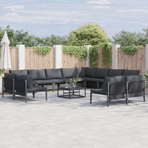 Vidaxl Ensemble De Canapé De Jardin 12 Pcs Anthracite Acier