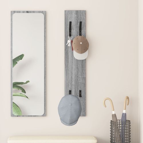 vidaXL Porte-manteau mural avec stockage Sonoma gris 20 x 1.5 x 100 cm