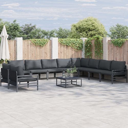 Vidaxl Ensemble De Canapé De Jardin 11 Pcs Anthracite Acier