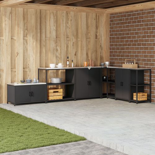 Vidaxl Étagère De Rangement De Cuisine Noir 60 X 50 X 92 Cm Acier