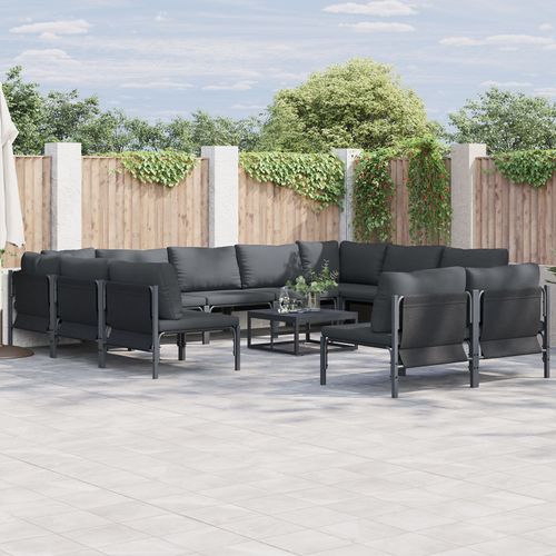 Vidaxl Ensemble De Canapé De Jardin 12 Pcs Anthracite Acier