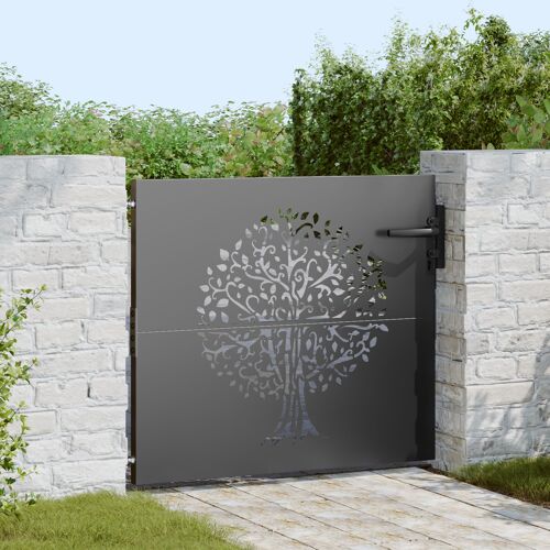 Vidaxl Porte De Jardin Autre Noir 100 X 100 Cm Acier Peint Par Poudre
