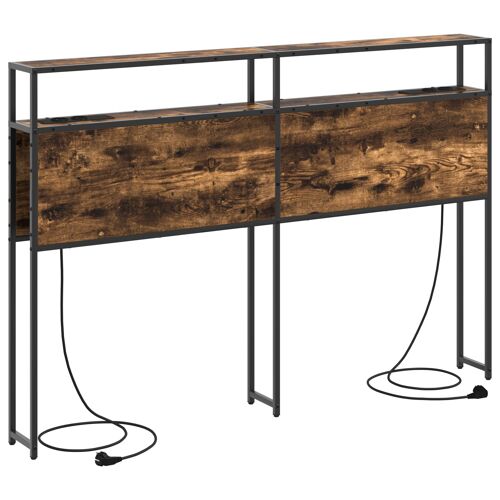 Vidaxl Tête De Lit De Rangement Chêne Fumé 150 Cm Bois D'ingénierie