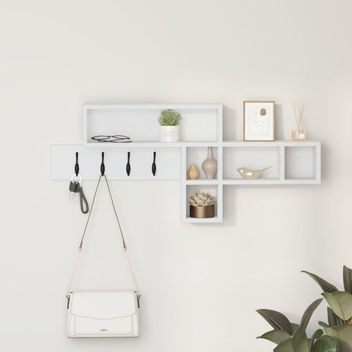 vidaXL Porte-manteau mural Blanc 100 x 12 x 43.5 cm Bois d'ingénierie