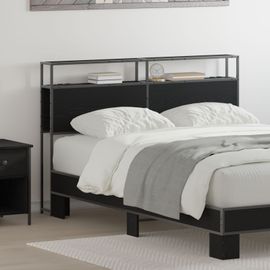 Vidaxl Tête De Lit De Rangement Chêne Noir 140 Cm Bois D'ingénierie