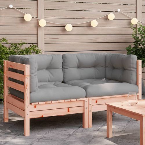 Vidaxl Canapé D'angle De Jardin Avec Coussins 2pcs Bois Massif Douglas