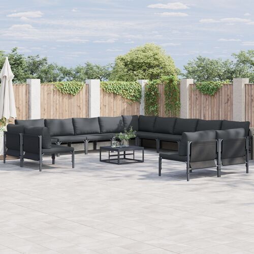 Vidaxl Ensemble De Canapé De Jardin 13 Pcs Anthracite Acier