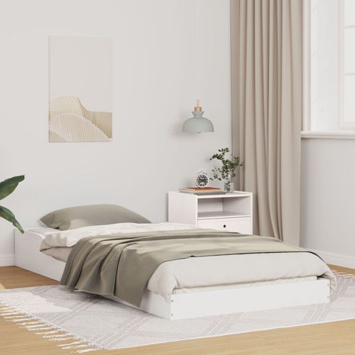 Vidaxl Cadre De Lit Blanc 100 X 220 Cm Bois Massif En Pin