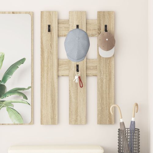 vidaXL Porte-manteau mural avec stockage Chêne sonoma 65 x 3 x 100 cm