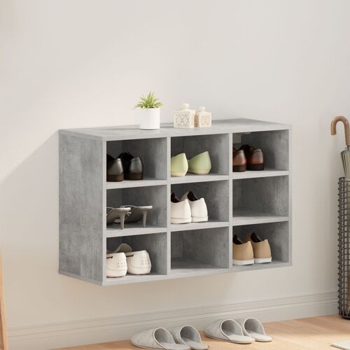 vidaXL Cabinet à chaussures avec étagère avec stockage Gris Béton 52.5 x 30 x 50 cm