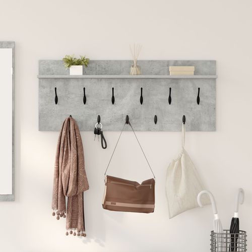 vidaXL Porte-manteau mural avec étagère avec stockage Gris béton 100 x 40 x 12 cm