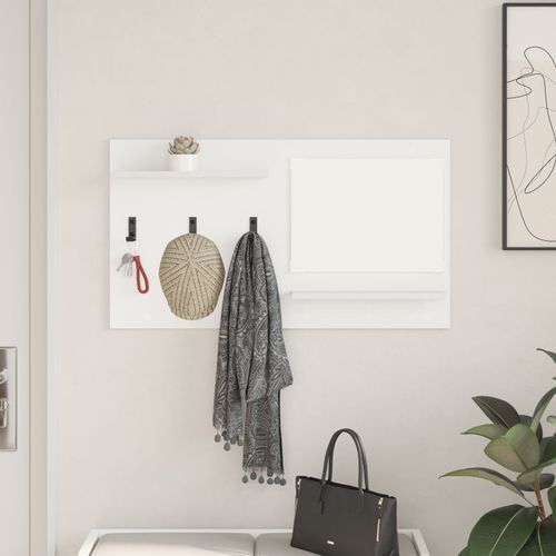 vidaXL Porte-manteau mural Blanc 90 x 10 x 50 cm Bois d'ingénierie