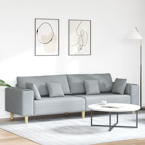 Sofa en tissu avec coussin avec oreiller Gris clair 208 cm tissu