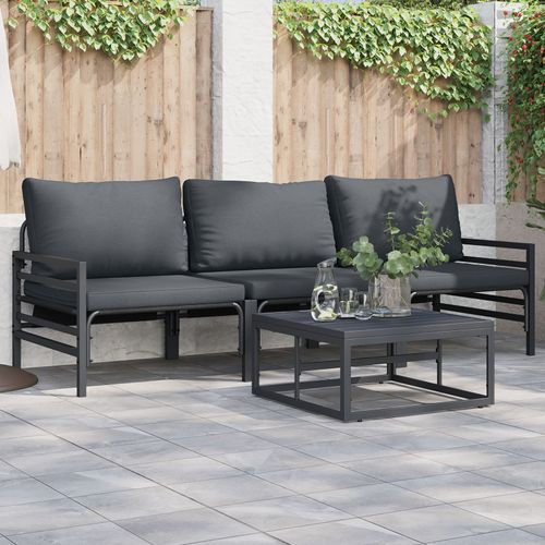 Vidaxl Ensemble De Canapé De Jardin 3 Pcs Anthracite Acier
