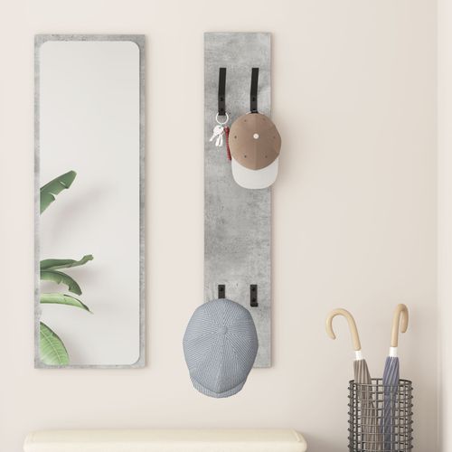 vidaXL Porte-manteau mural avec stockage Gris béton 20 x 1.5 x 100 cm