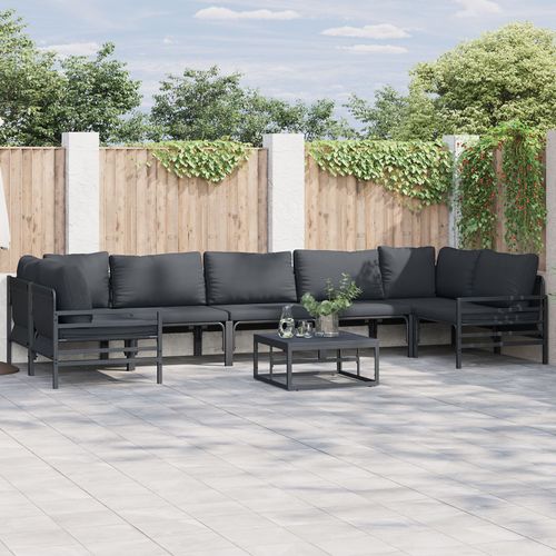 Vidaxl Ensemble De Canapé De Jardin 7 Pcs Anthracite Acier