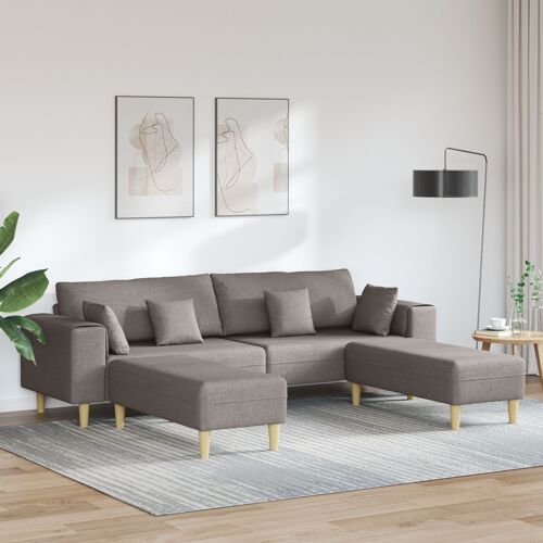 Sofa en tissu avec coussin avec oreiller 3 pcs Taupe 208 cm tissu