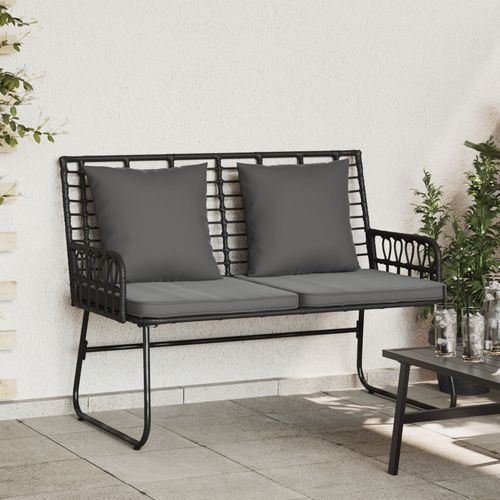 Vidaxl Banc De Jardin Avec Oreiller Noir, Anthracite 113 X 69 X 83 Cm