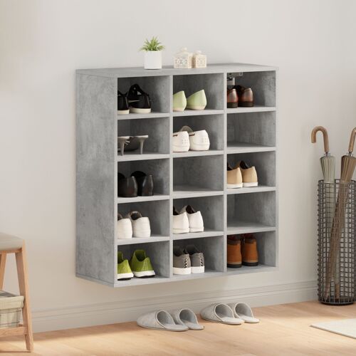 vidaXL Cabinet à chaussures avec étagère avec stockage Gris Béton 52.5 x 30 x 50 cm