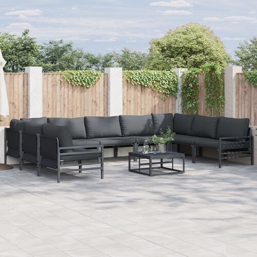 Vidaxl Ensemble De Canapé De Jardin 10 Pcs Anthracite Acier