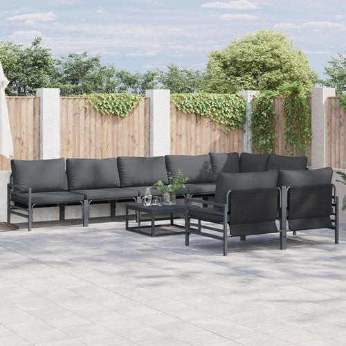 Vidaxl Ensemble De Canapé De Jardin 8 Pcs Anthracite Acier