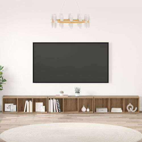 Vidaxl Meuble Tv 3 Pcs Chêne Artisanal 37 X 35 X 107.5 Cm