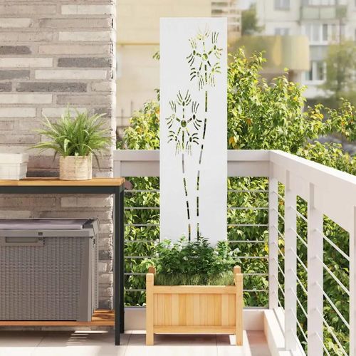 Vidaxl Panneau Décoratif De Jardin Blanc 32 X 140 Cm