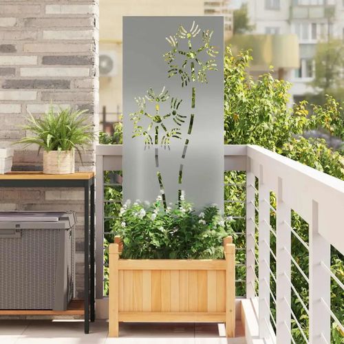 Vidaxl Panneau Décoratif De Jardin Argenté 50 X 140 Cm Acier Galvanisé