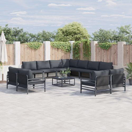 Vidaxl Ensemble De Canapé De Jardin 12 Pcs Anthracite Acier